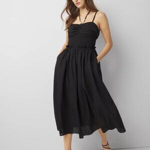 NWT WHITE HOUSE BLACK MARKET COTTON POPLIN EMBELLISHED DRESS 8